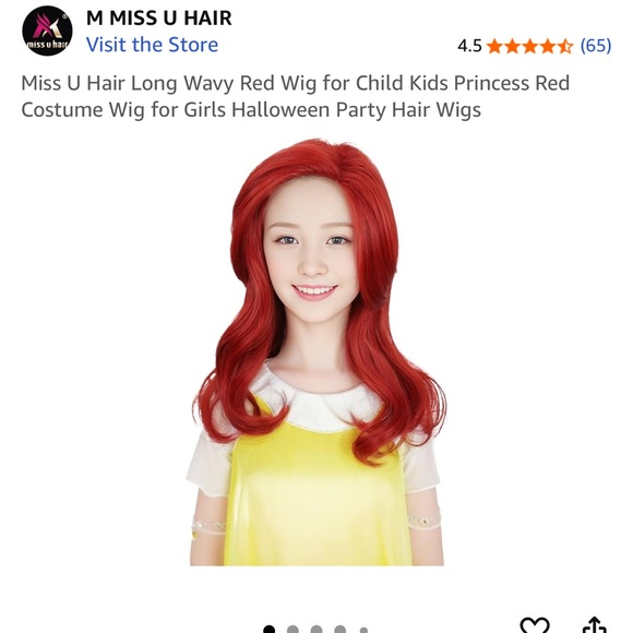 Other - Red Princess Costume Wig for Kids